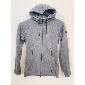 Nike Air Jordan Icon Fleece Full Zip Hoodie Grey Mens Small Hooded 809470-010